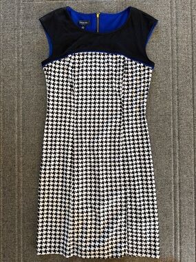 Black and houndstooth print dress